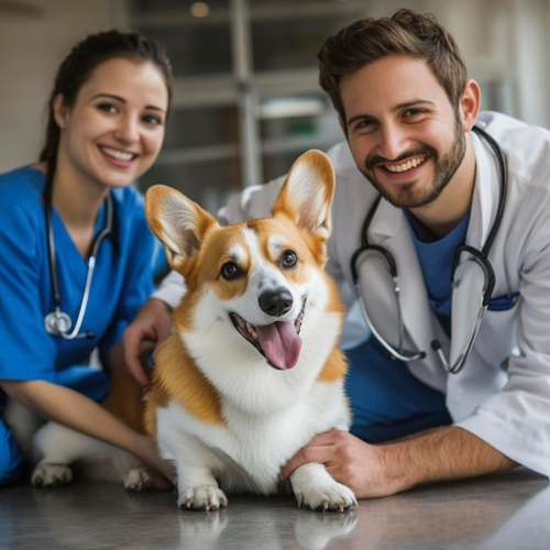 perro-veterinario-su-pecho-esta-posando-mujer-hombre_1304175-35408